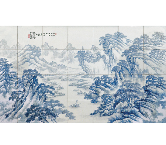 山水瓷板